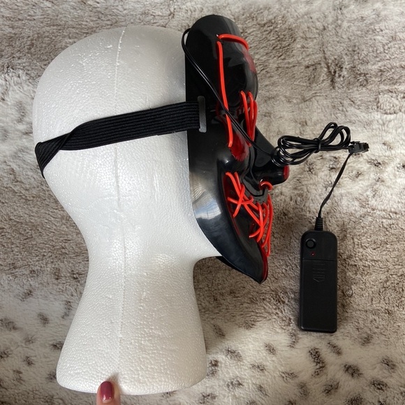 NWT! The Purge mask black red orange LED light up Halloween costume party horror - Picture 5 of 9